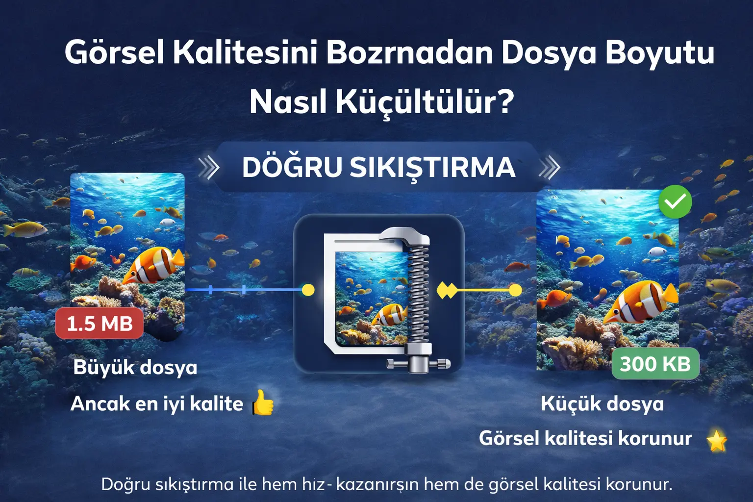 Görsel sıkıştırma: kaliteyi bozmadan dosya boyutu küçültme rehberi